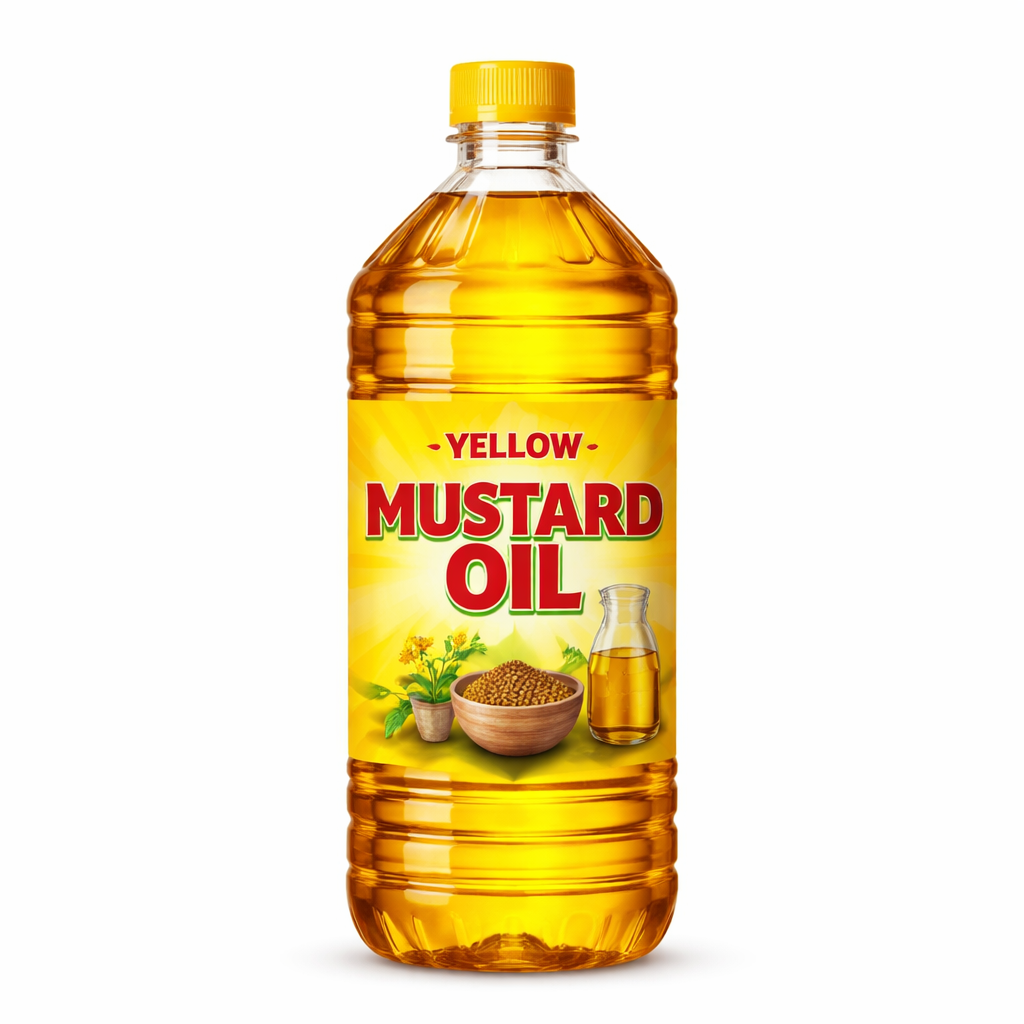 Yellow Mustard Seeds and Oil